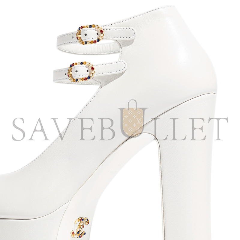 CHANEL MARY JANES LAMBSKIN & GROSGRAIN G46433